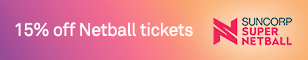 Get cheap Netball tickets with 15% off