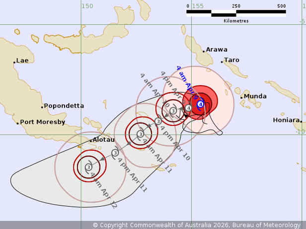 Slow-moving Severe Tropical Cyclone Maila heading towards Queensland