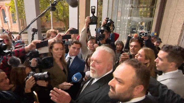 Kyle Sandilands addresses media after exiting court in $100 million showdown with ARN
