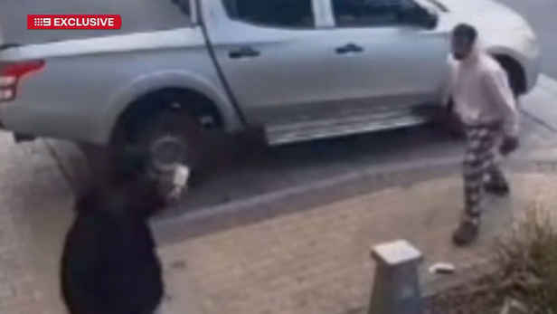 Man hit twice by car during alleged wild brawl on Melbourne footpath caught on CCTV