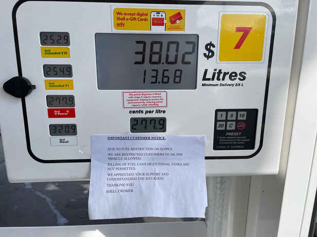 Service stations introduce 50L caps as supply shock continues